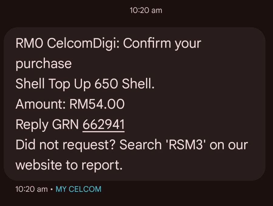 SMS RSM3 CelcomDigi