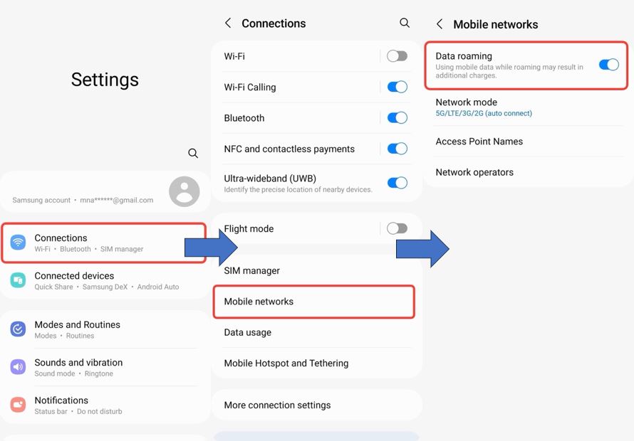 Cara Turn On Off Data Roaming Android